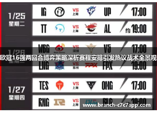 欧冠16强两回合博弈策略深析赛程安排引发热议战术全景观 欧冠16强两回合博弈策略深析赛程安排引发热议战术全景观