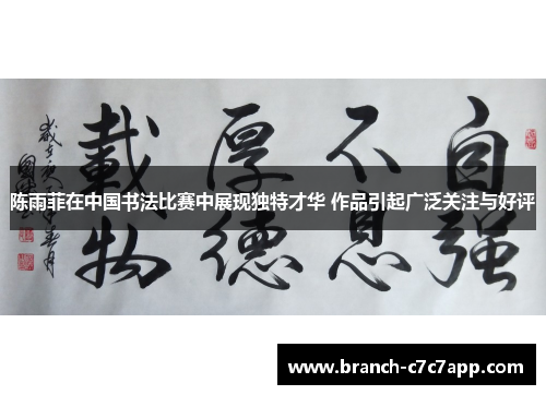 陈雨菲在中国书法比赛中展现独特才华 作品引起广泛关注与好评