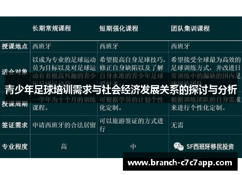 青少年足球培训需求与社会经济发展关系的探讨与分析 青少年足球培训需求与社会经济发展关系的探讨与分析