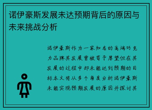 诺伊豪斯发展未达预期背后的原因与未来挑战分析